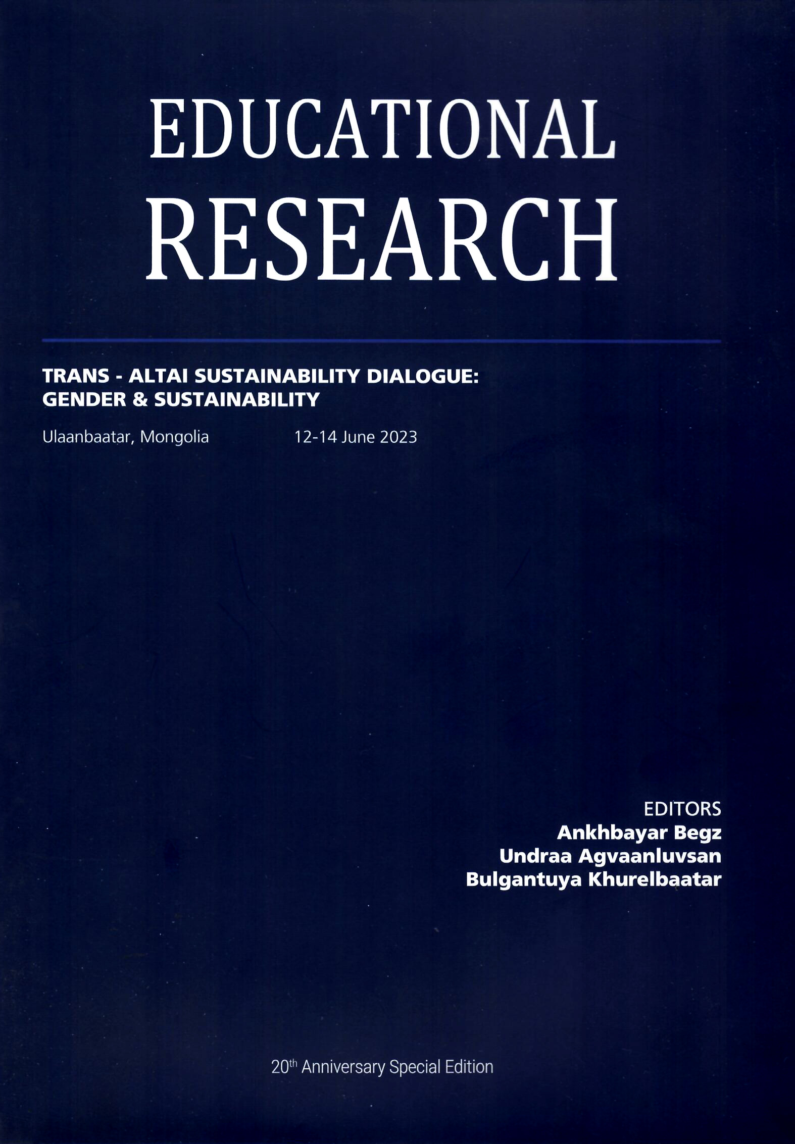 					View 2023: Trans - Altay Sustainability Dialogue: Gender & Sustainability (Educational Research Speacial Issue)
				